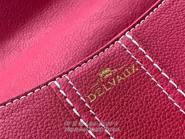 DELVAUX女包 德爾沃比利時單肩包 純手工蜜蠟縫線 德爾沃女手提包 女手拎包 Ds0028手縫酒紅 Delvaux斜挎包  fcs1387